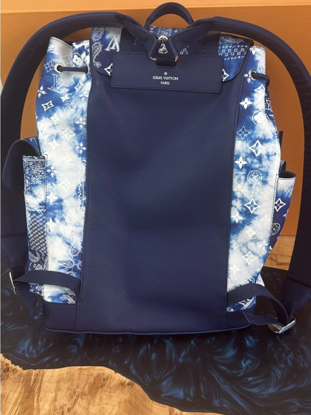 Louis Vuitton Navy and White Bandana Monogram Backpack